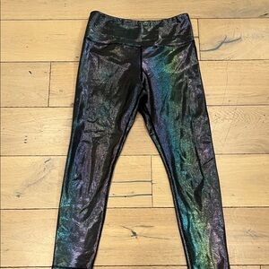 Zyia gray metallic leggings, size 4